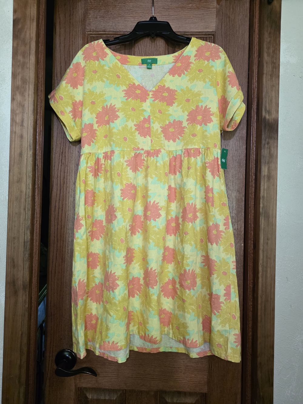 DIP Linen Cottagecore Floral House Garden Nap Style Dress